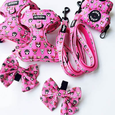 Signature Pink Chihuahua Print Exclusive Small Dog Harness by My Chi and Me