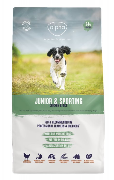 Alpha Sporting Junior Dry Dog Food 15kg