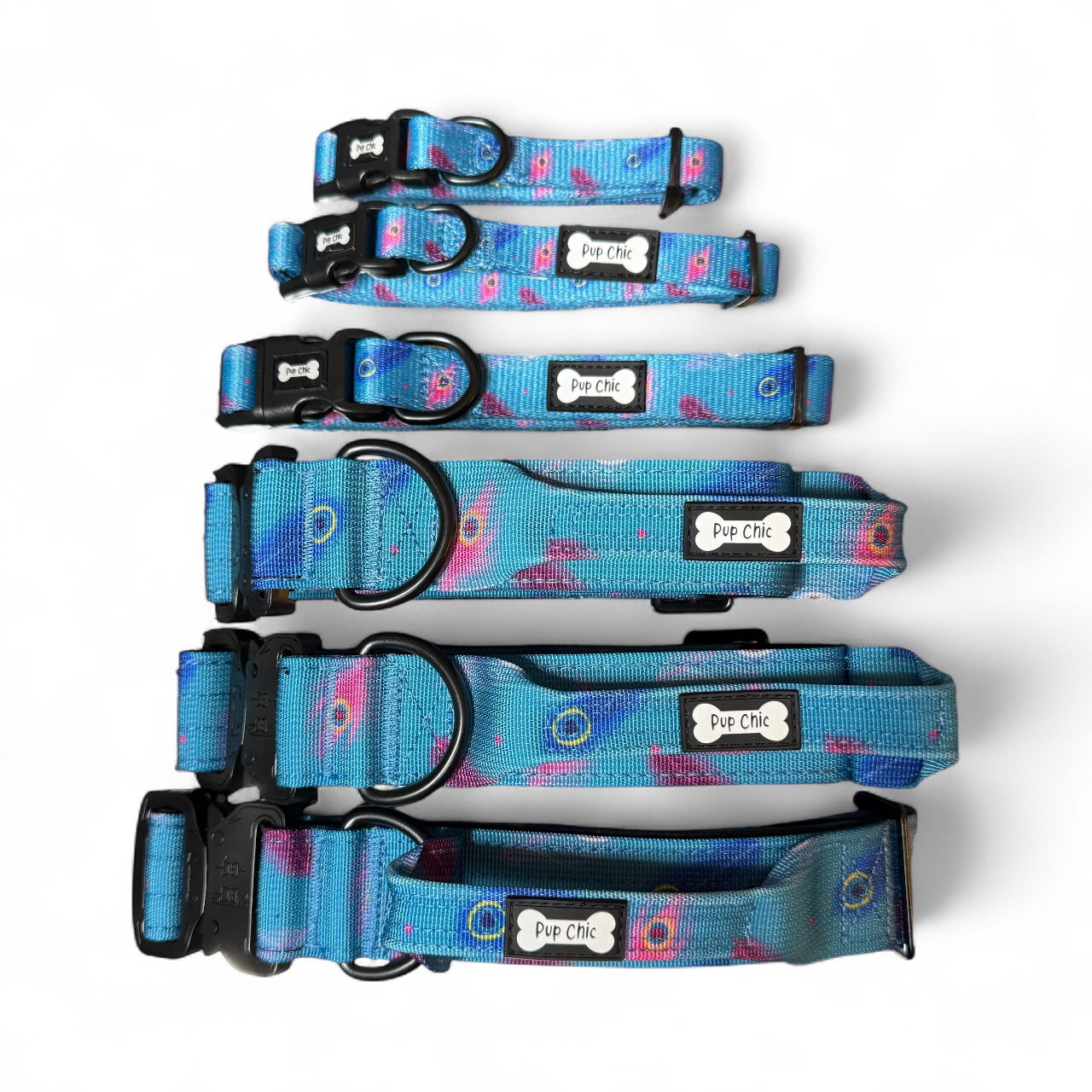 Power Peacock Adjustable & Tactical Dog Collars (XS–XL) – Bold Style for Every Size