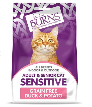 Burns Adult & Senior Cat Sensitive Grain-Free Duck & Potato