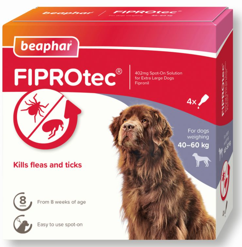 beaphar FIPROtec Flea & Tick Spot-on For Dogs 4 pipettes