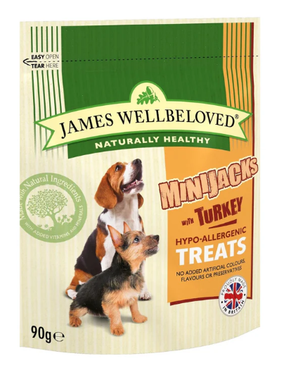 James Wellbeloved Dog Treats Minijacks Turkey & Rice 90g