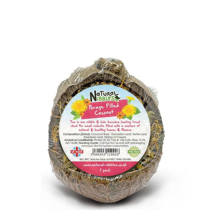 Natural Nibbles Forage Filled Coconut For Small Animals
