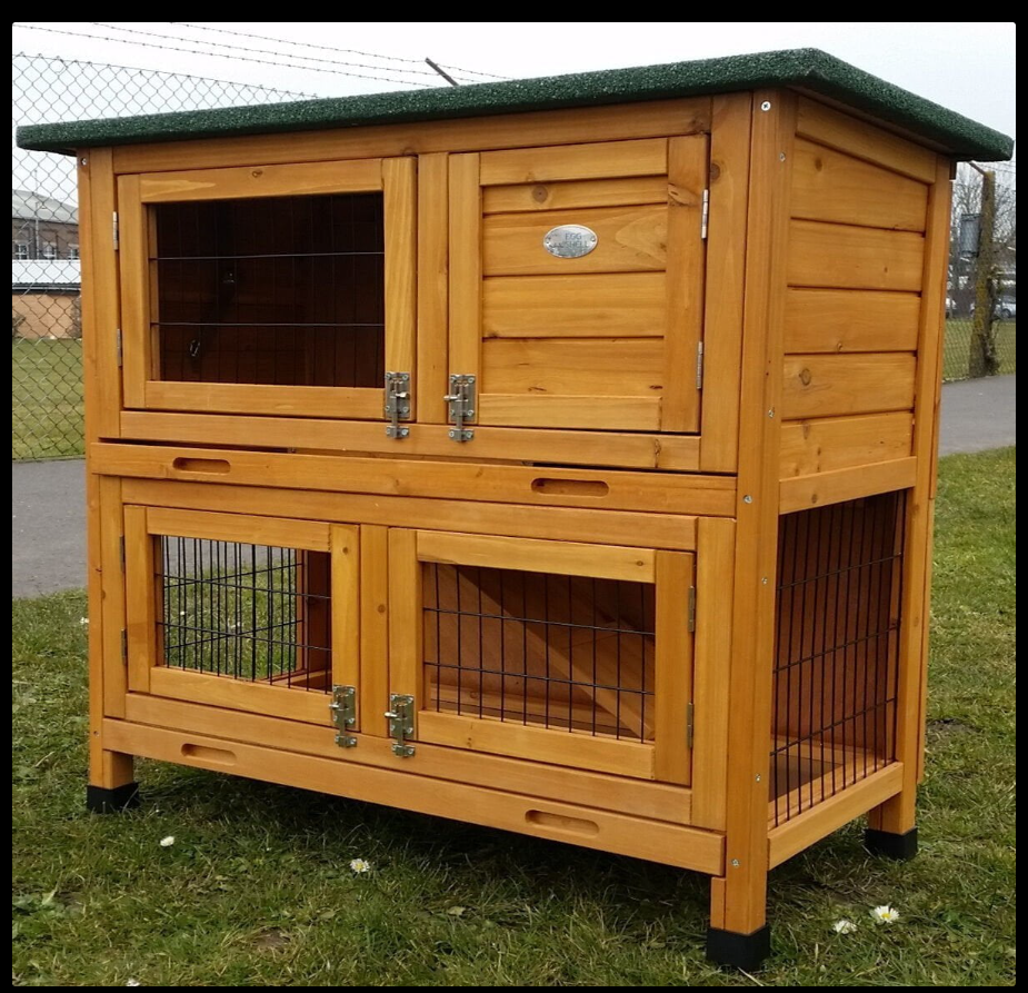 CLASSIC NATURAL 2 TIER RABBIT HUTCH