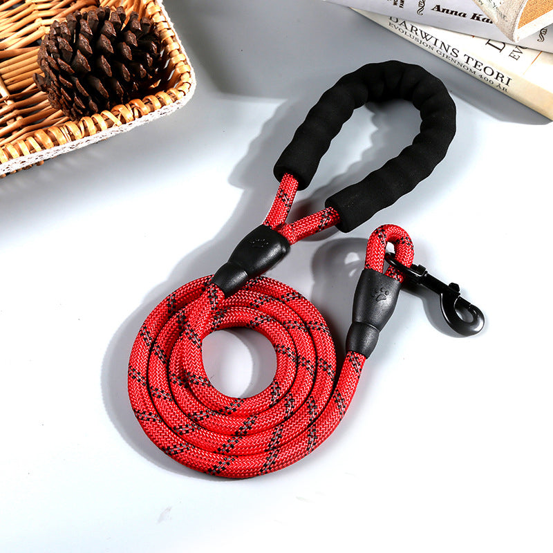 Reflective Nylon Round Rope Dog Leash in various colours