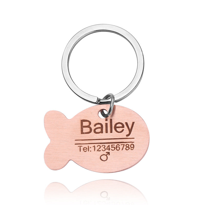 Bailey personalise stainless Cat Name Collar Tag