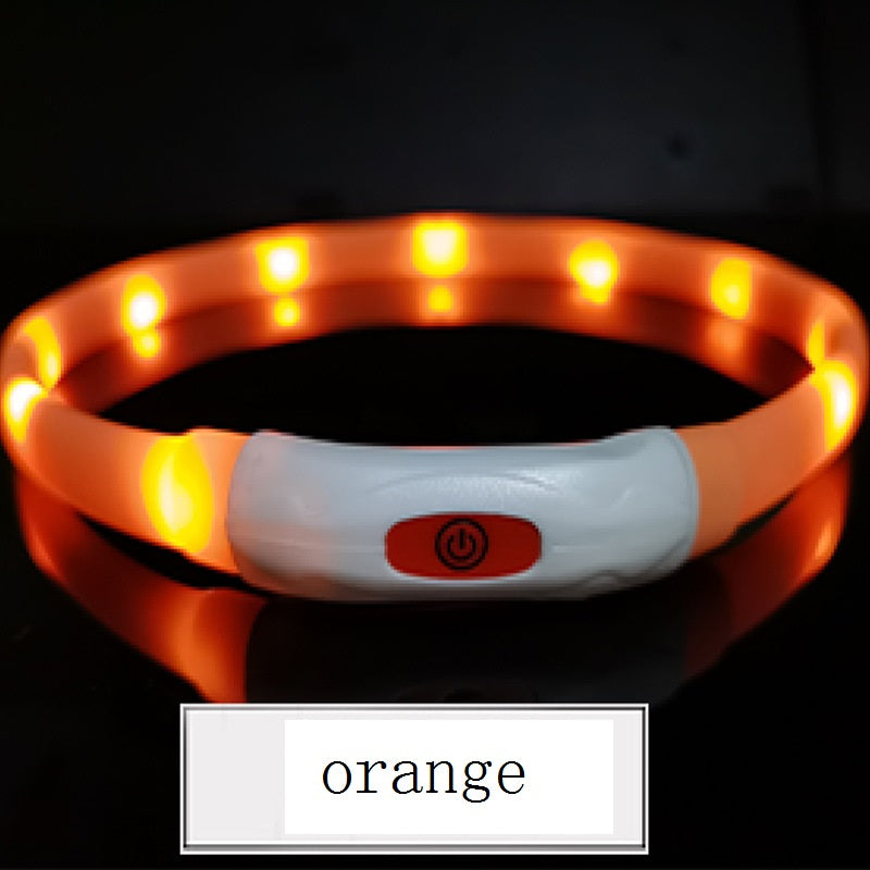 Dog Silicone design rechargeable Luminous Collar LED