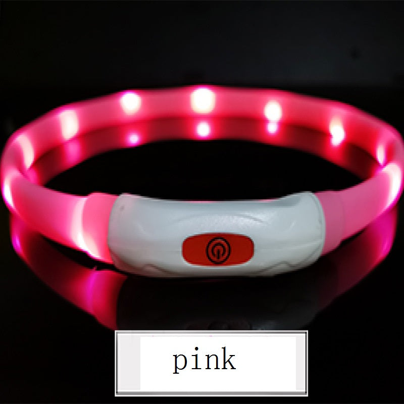 Dog Silicone design rechargeable Luminous Collar LED