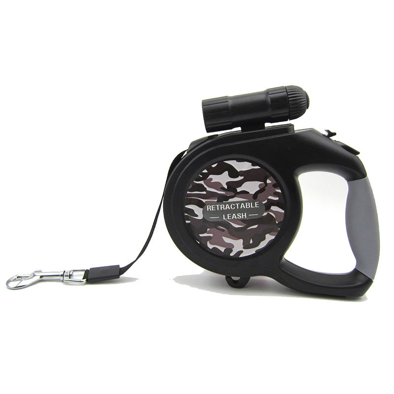 Dog retractable lead with torch