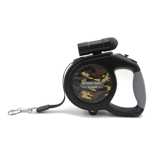 Dog retractable lead with torch