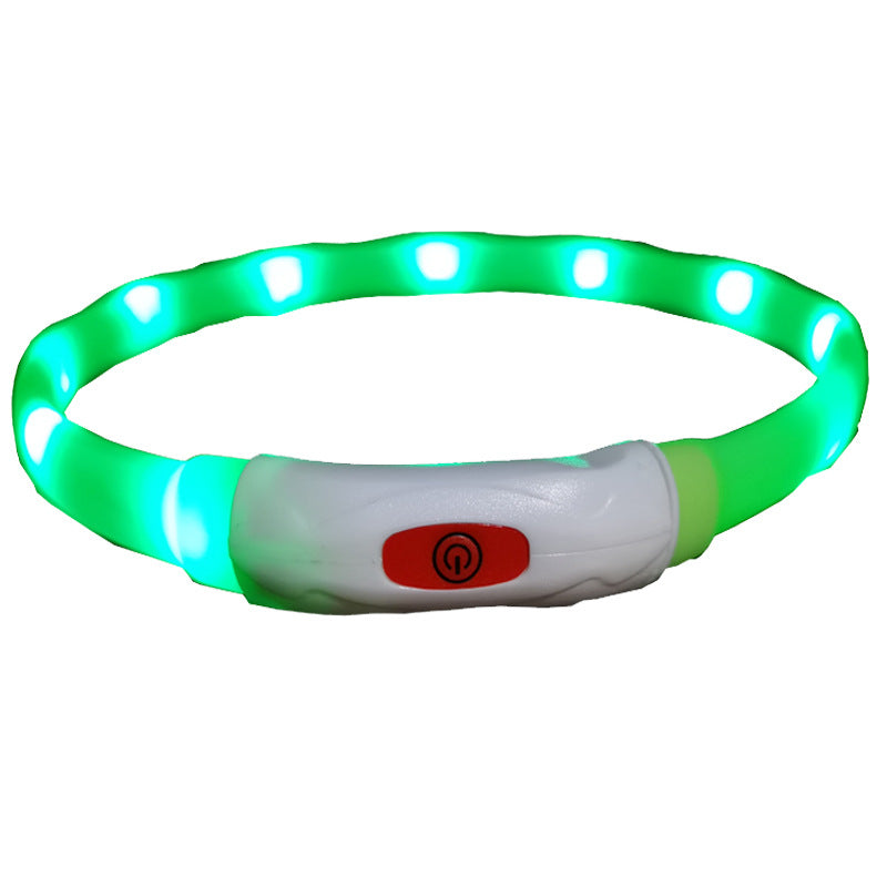 Dog Silicone design rechargeable Luminous Collar LED