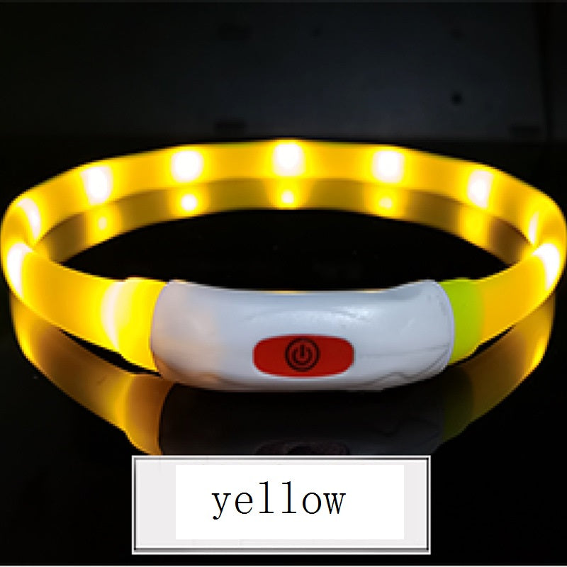 Dog Silicone design rechargeable Luminous Collar LED