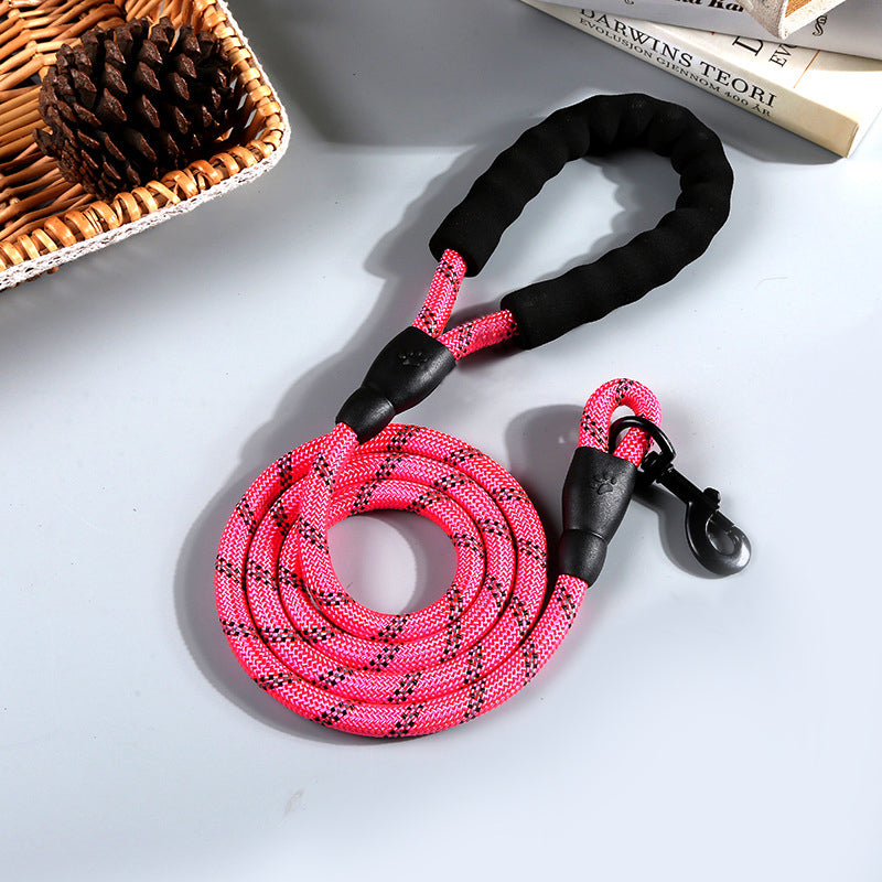 Reflective Nylon Round Rope Dog Leash in various colours