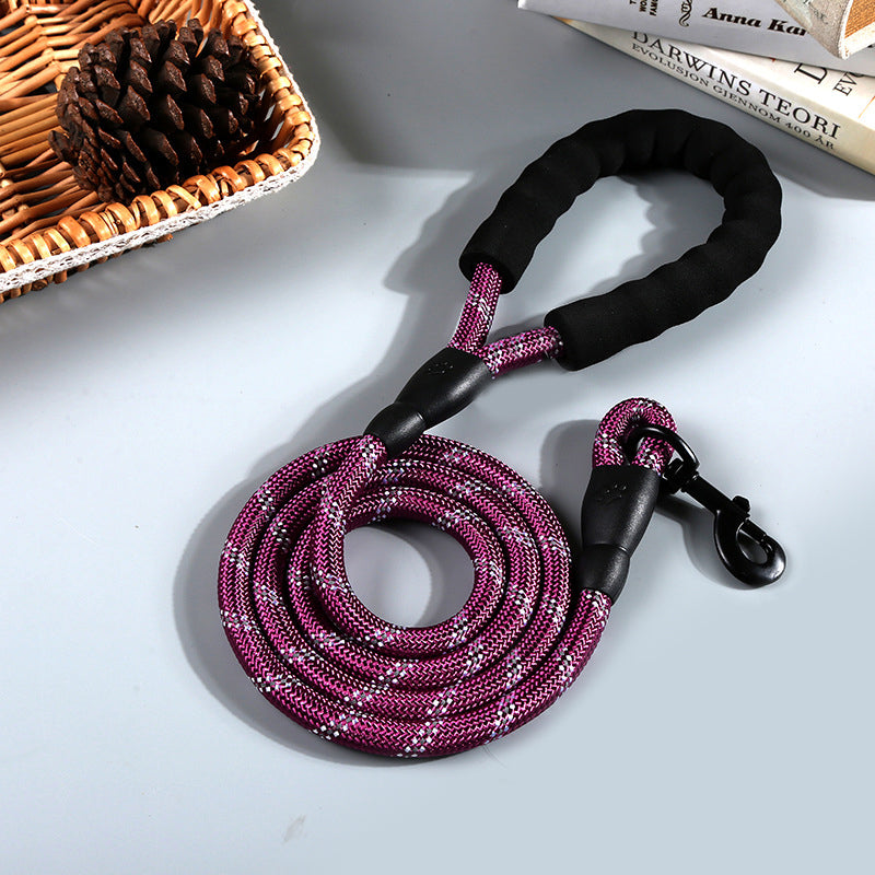 Reflective Nylon Round Rope Dog Leash in various colours