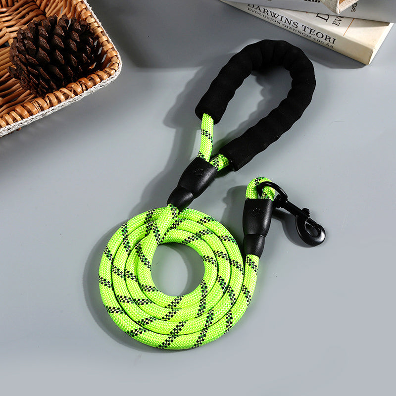 Reflective Nylon Round Rope Dog Leash in various colours