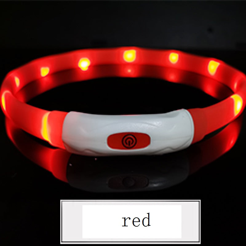 Dog Silicone design rechargeable Luminous Collar LED