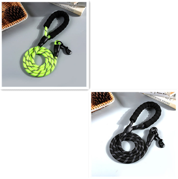 Reflective Nylon Round Rope Dog Leash in various colours