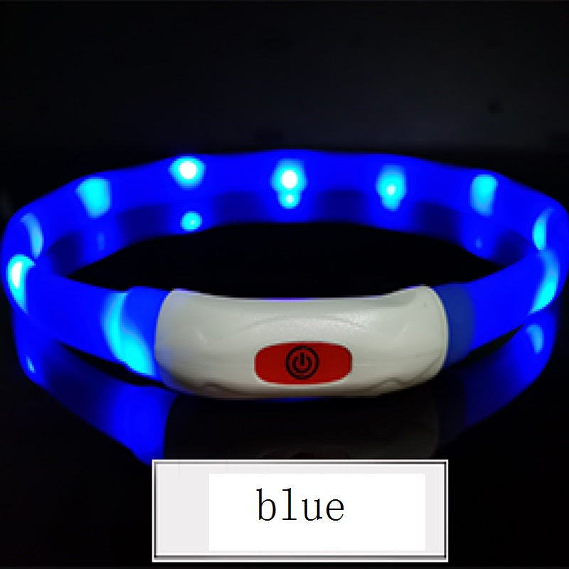 Dog Silicone design rechargeable Luminous Collar LED