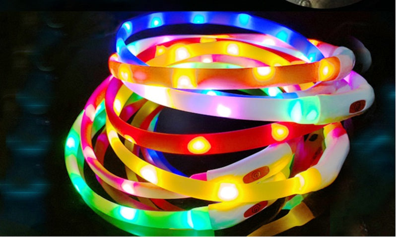 Dog Silicone design rechargeable Luminous Collar LED